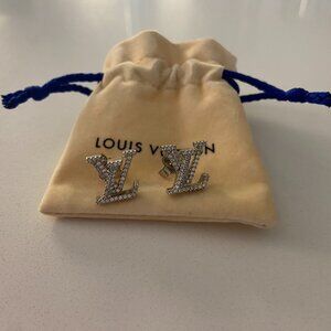 Authentic Louis Vuitton LV Iconic Earrings in Platinum
